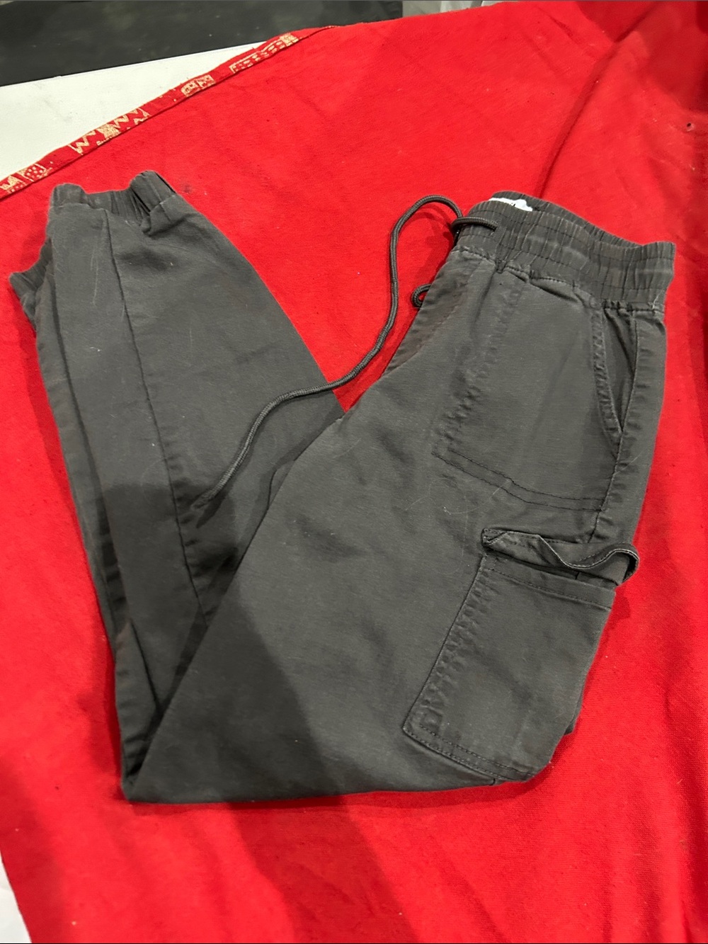 Women's Black Cargo Jeans with Drawstring Waist